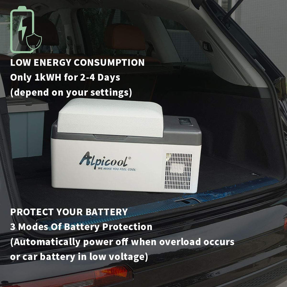 Alpicool C20 durable carry handle showcases portable design for any trip.