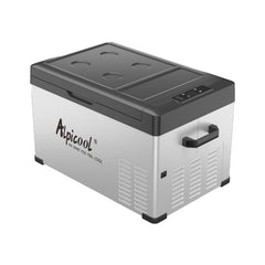Alpicool C30 front view shows compact portable freezer ready for road trips.
