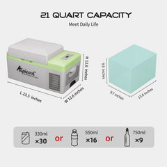Alpicool car fridge with built in side handles for easy transport
