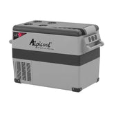 Alpicool CF45-LG front view; portable fridge for road trips and camps.