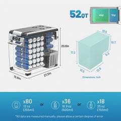 Alpicool CF55 52-quart capacity showcases space for beverages and snacks.