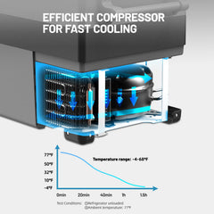 Alpicool CF55 freezing capability at -4°F keeps perishables chilled.