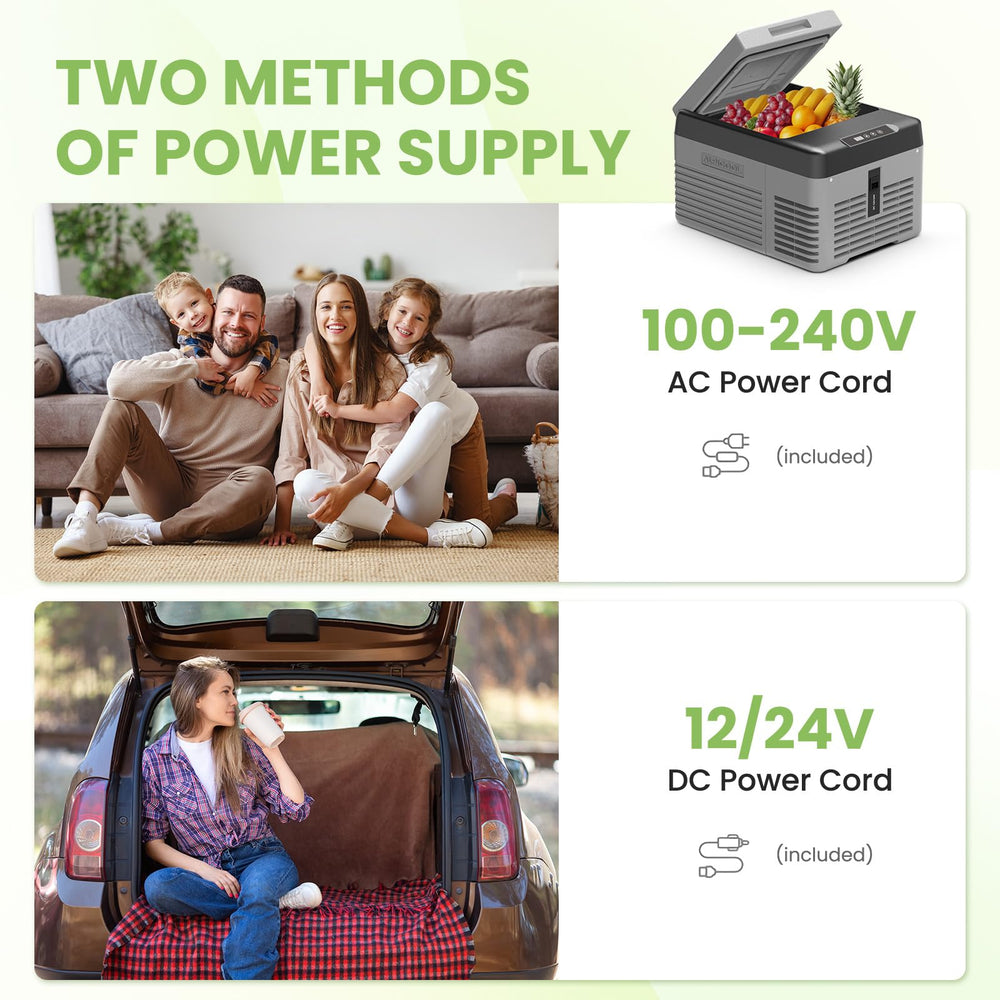 Alpicool ECO mode conserves energy while preserving freshness during stationary use.