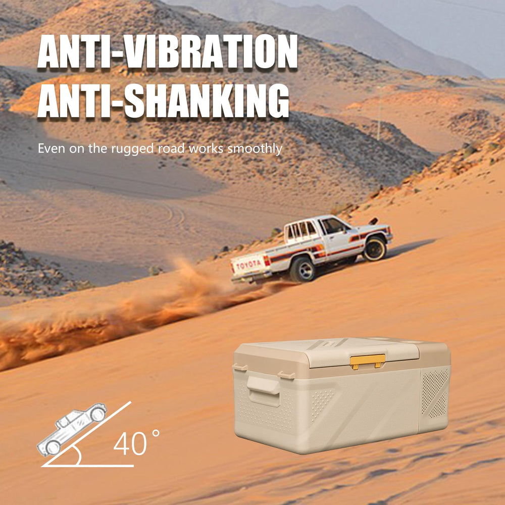 Alpicool KM15 durable exterior, rugged for travel and variable conditions