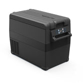 Alpicool NCF45 front view showing compact, travel-ready fridge.