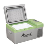 Alpicool portable fridge 21 qt showing compact capacity for travel