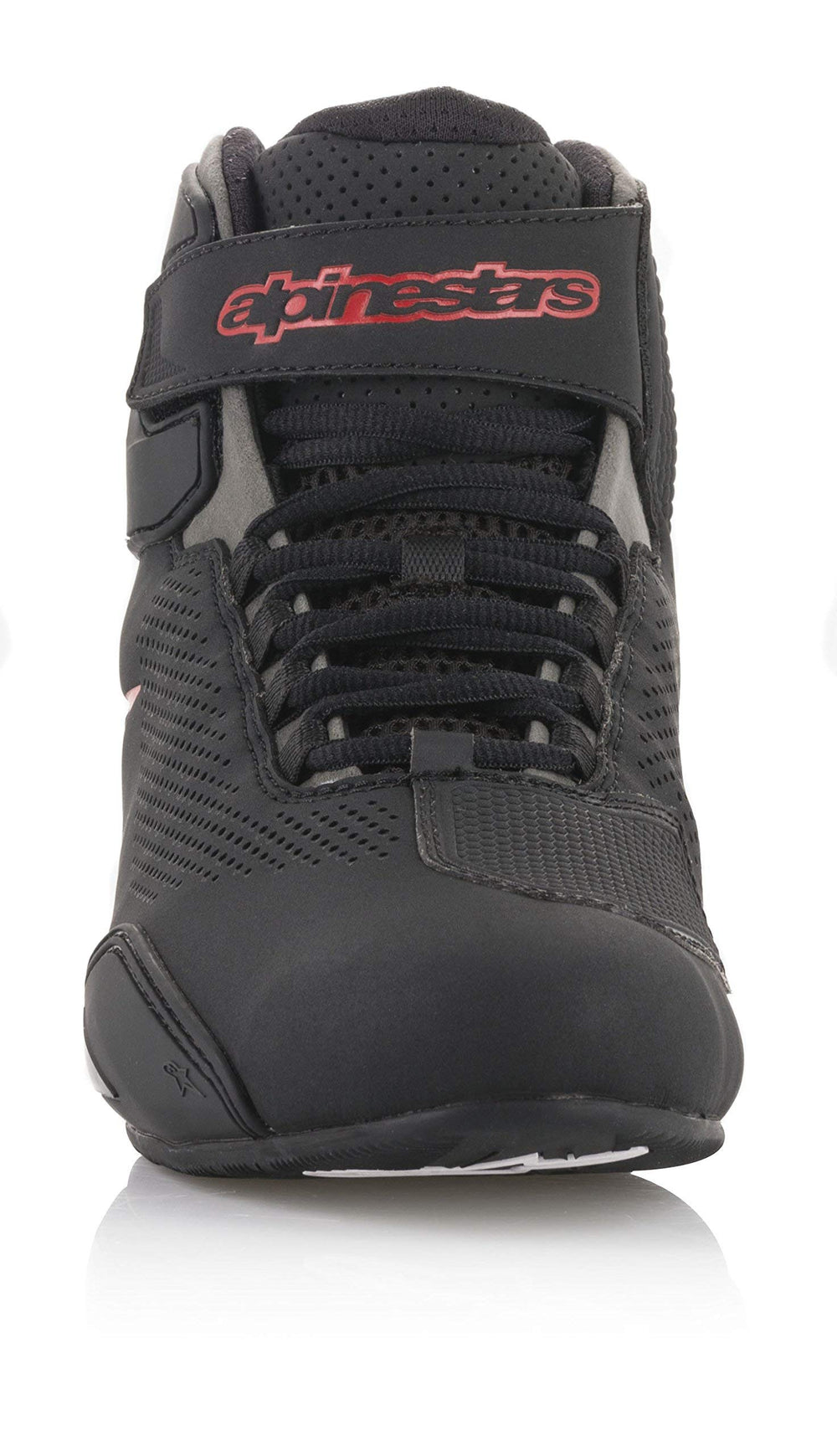 Alpinestars Sektor ankle strap and flush protection panel for a streamlined profile.