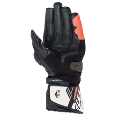 Alpinestars SP-8 V3 gloves showing perforated leather for airflow and cooler hands on rides.