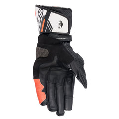 Alpinestars SP-8 V3 gloves showing knuckle protection with goat leather and reinforced palm.