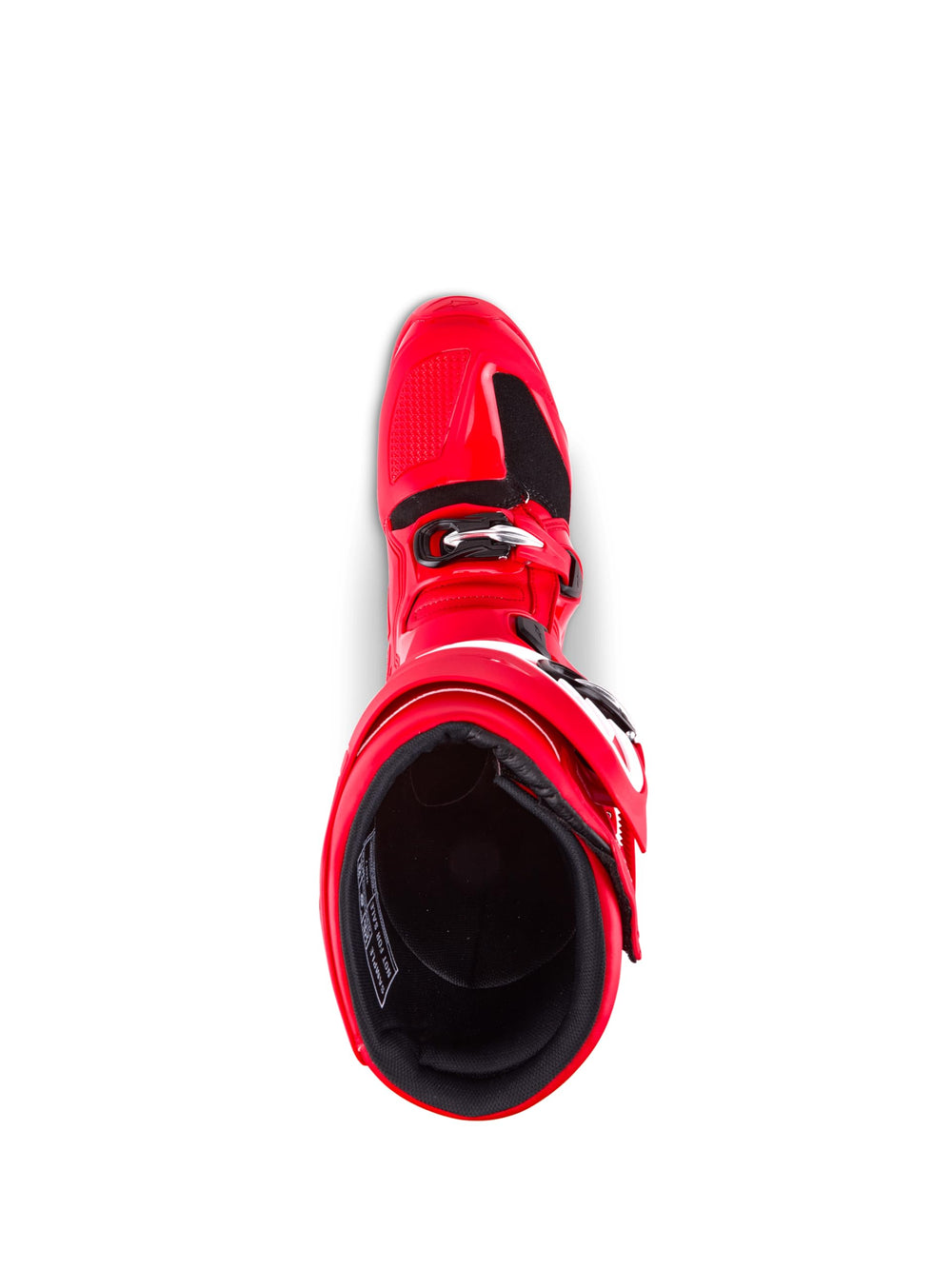 Alpinestars Tech 7 boots interior: suede leather and 3D foam lining for comfort.