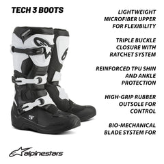 Alpinestars Tech 3 abrasion resistant shell withstands repeated off-road use.