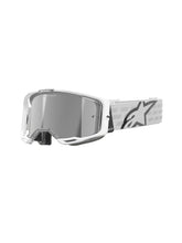 Alpinestars Vision 8 goggles with white frame and mirror lens for clear off-road vision