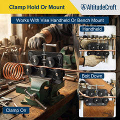 AltitudeCraft Tubing Straightener mounted on bench for stable setups