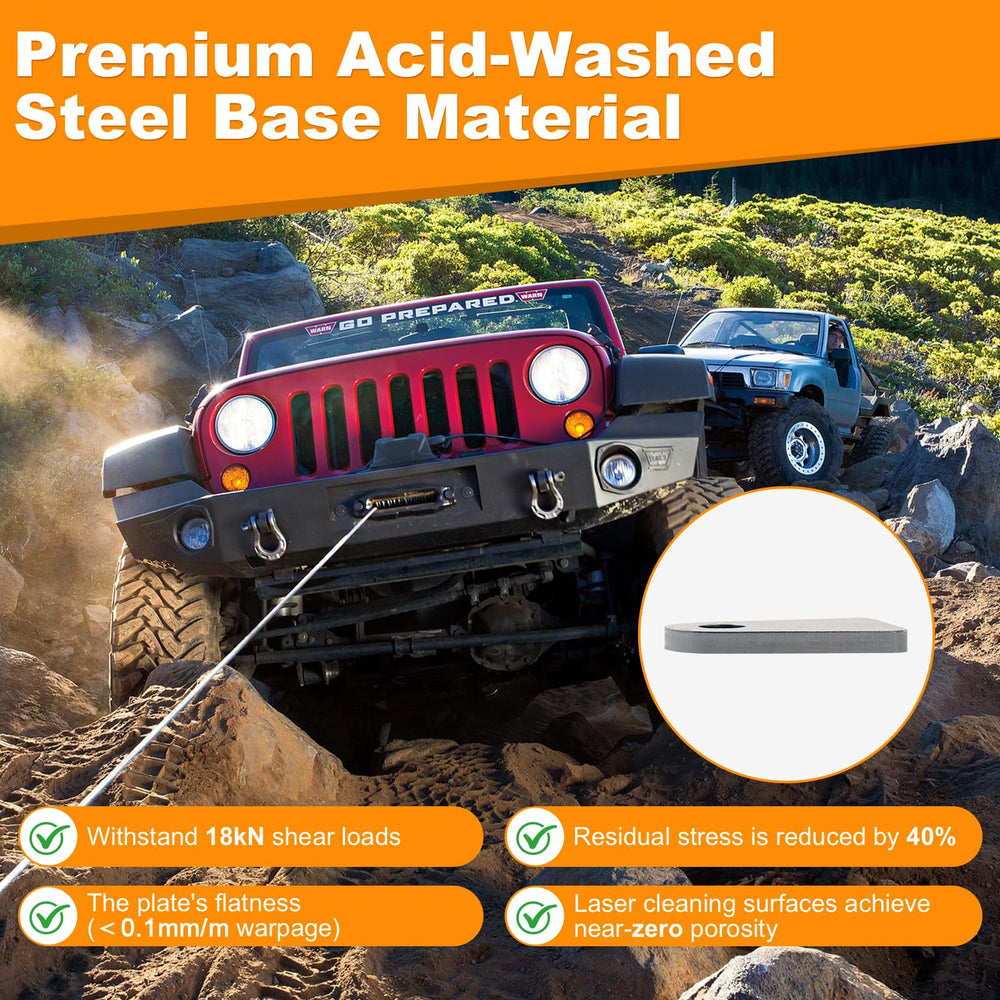 Alvktora acid-washed steel base ensures flatness and reduced residual stress for reliable welds.