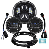 AlyoNed 7-inch LED headlight front view enhances night visibility with balanced brightness.