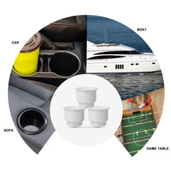 Amarine Made flush-mount cup holder blending with interior.