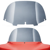 Amazicha 10-inch windshield in smoke enhances front-end protection on Harley rides.
