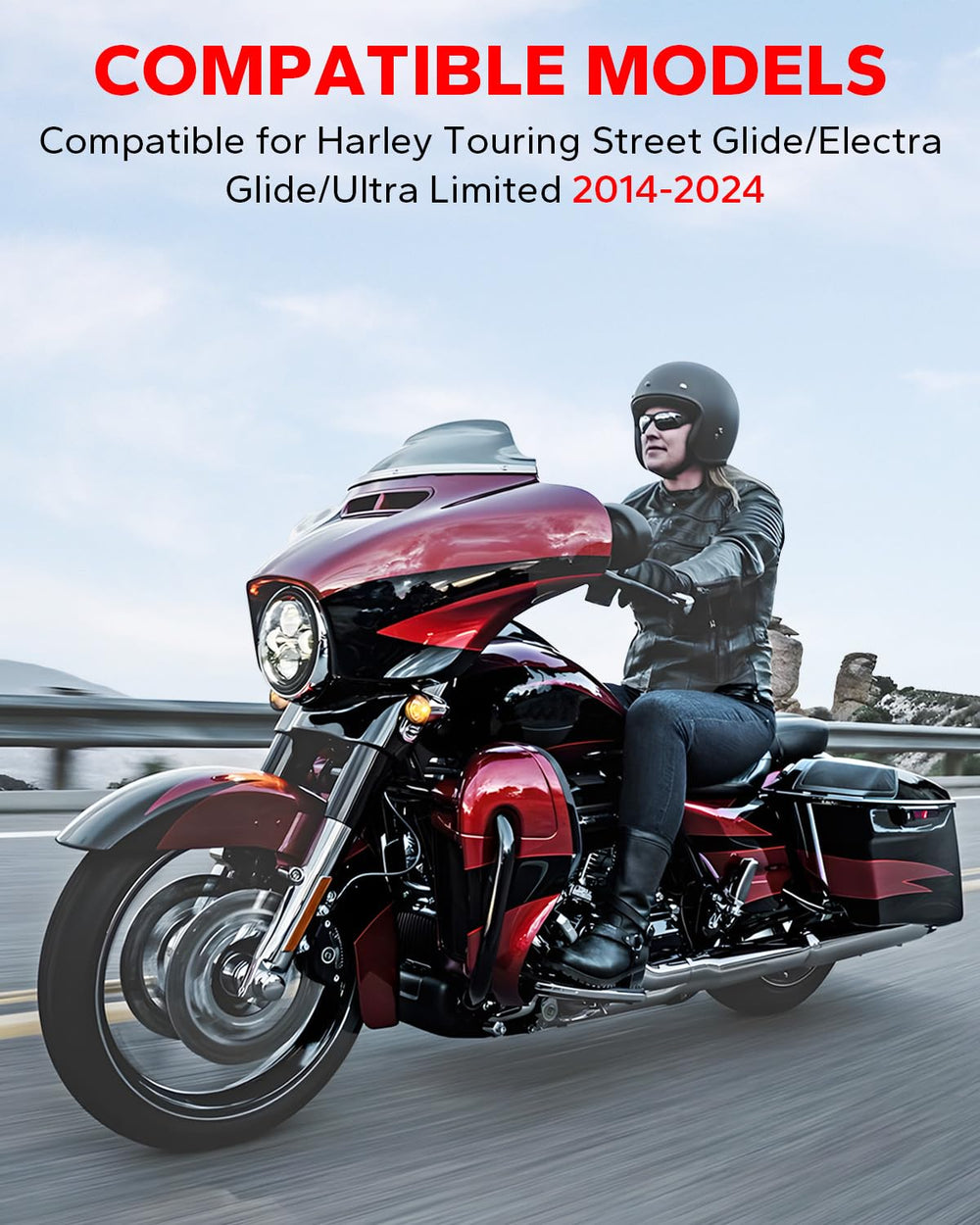 Amazicha 7-inch windshield built with durable PC material for weather and impact resistance.