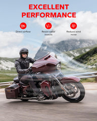 Amazicha 7-inch Smoke Wave Windshield side profile with wave design for sleek styling.