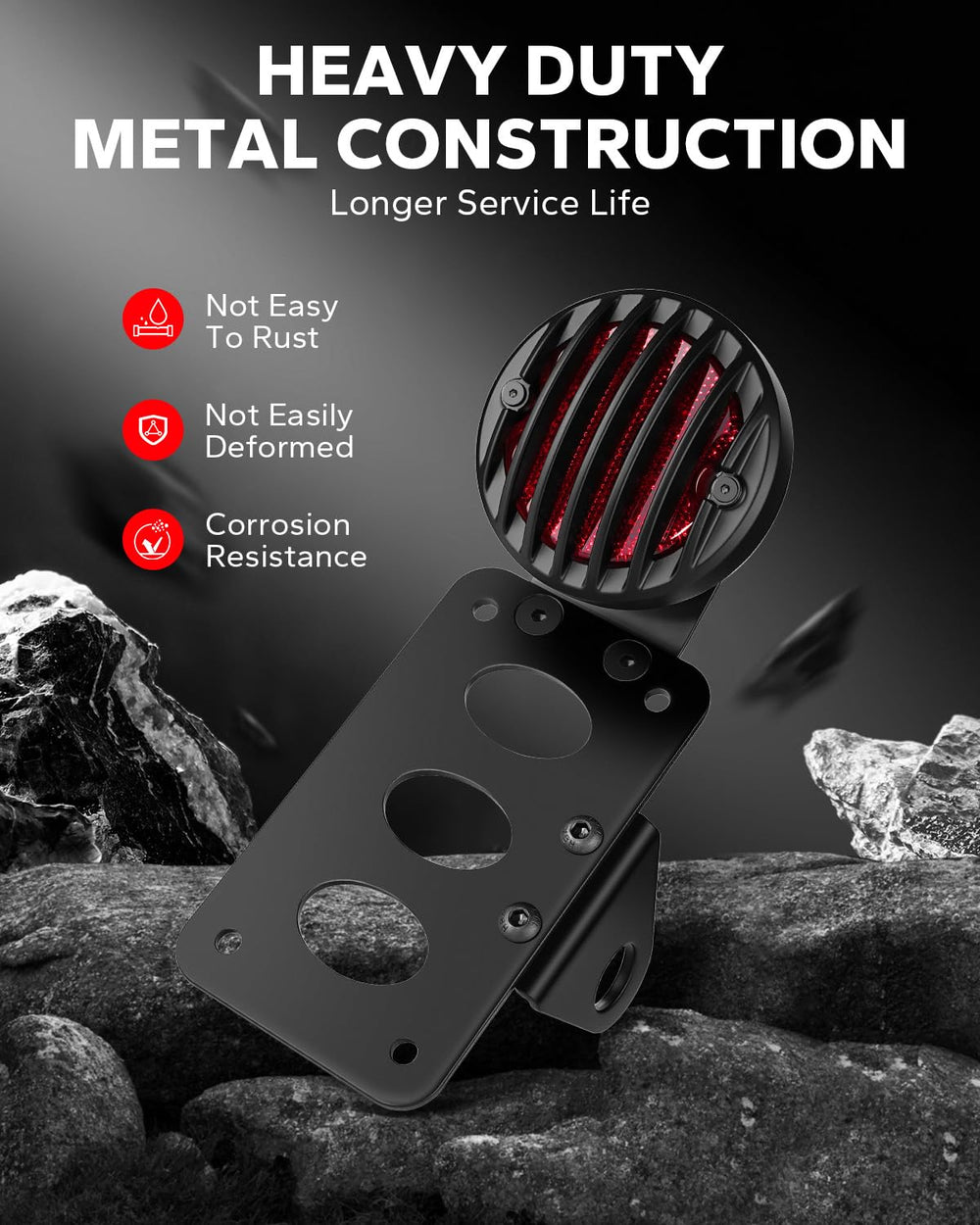 Amazicha aluminum-housing LED rear light delivers rustproof durability.