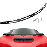 Amazicha batwing windshield trim in black, front view, adds a tight, secure fit for Harley Touring.