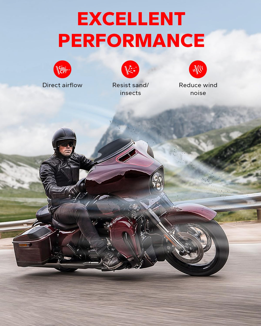 Amazicha windshield installed on Harley Touring demonstrates quick installation with existing hardware