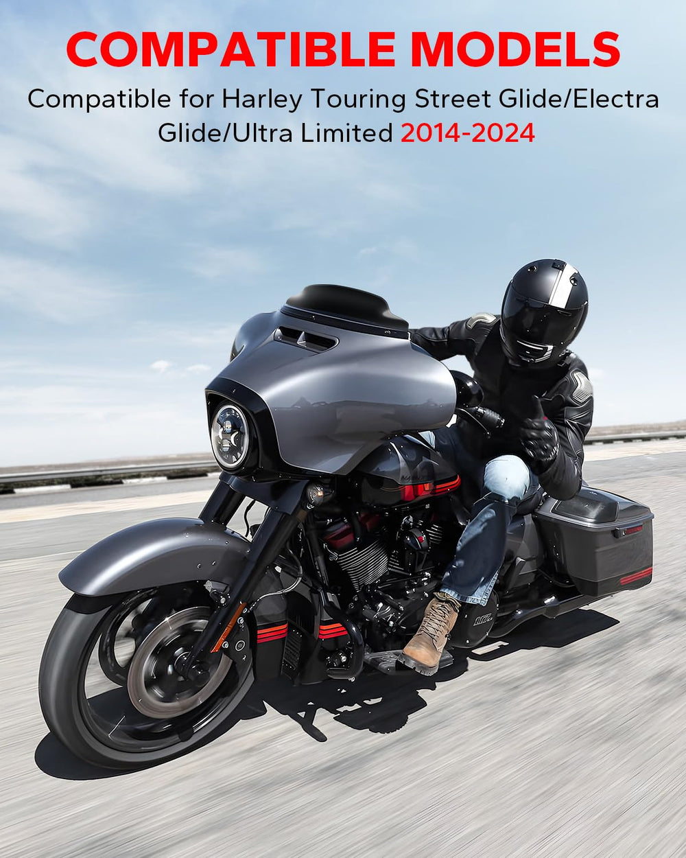 Amazicha windshield is not compatible with Road Glide or Road King models