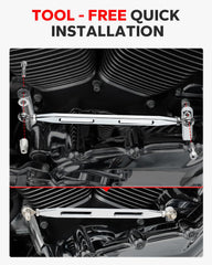 Chrome anodized finish detail boosts style while resisting wear.
