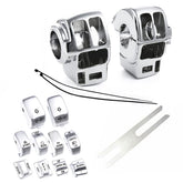 Amazicha chrome switch housing left cover for Harley, adds polished styling.