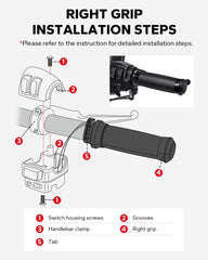 Amazicha compatibility notes confirm 1-inch inner hole and cable throttle fit.