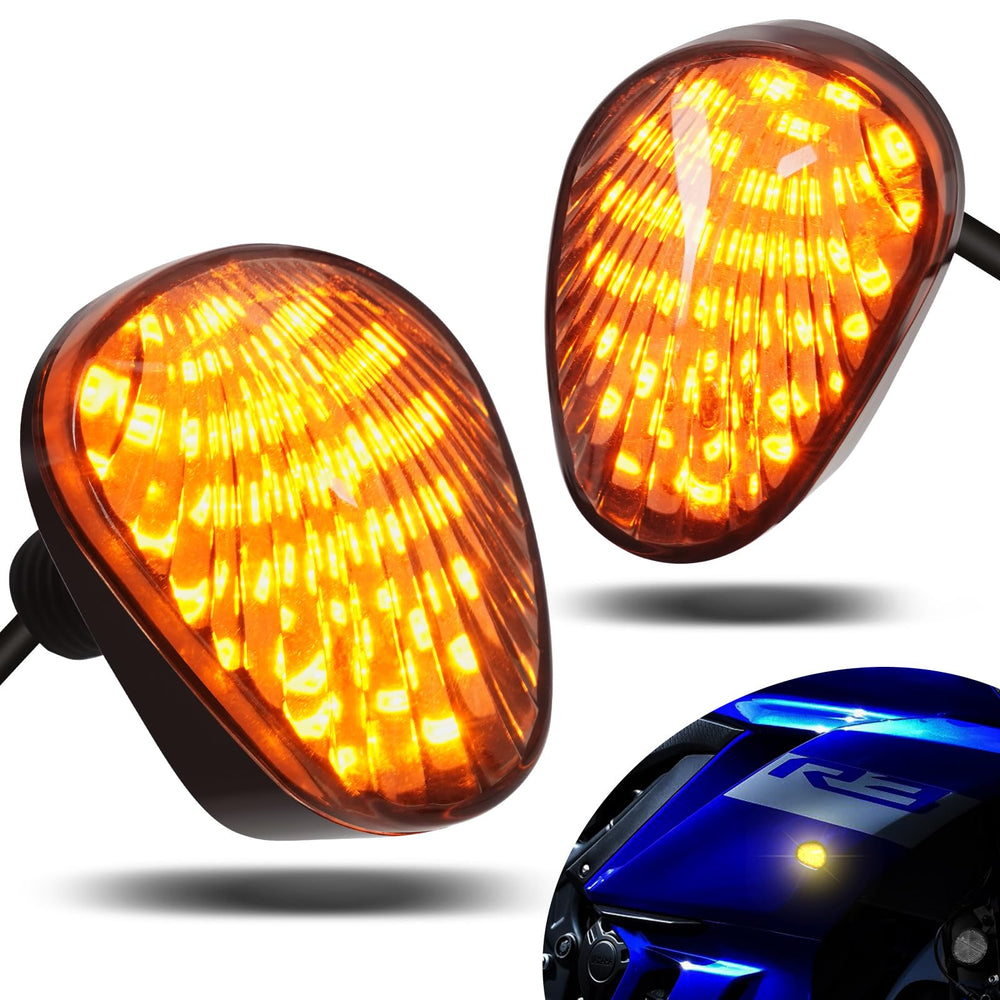 Amazicha front amber flush-mount turn signal for Yamaha enhances visibility.