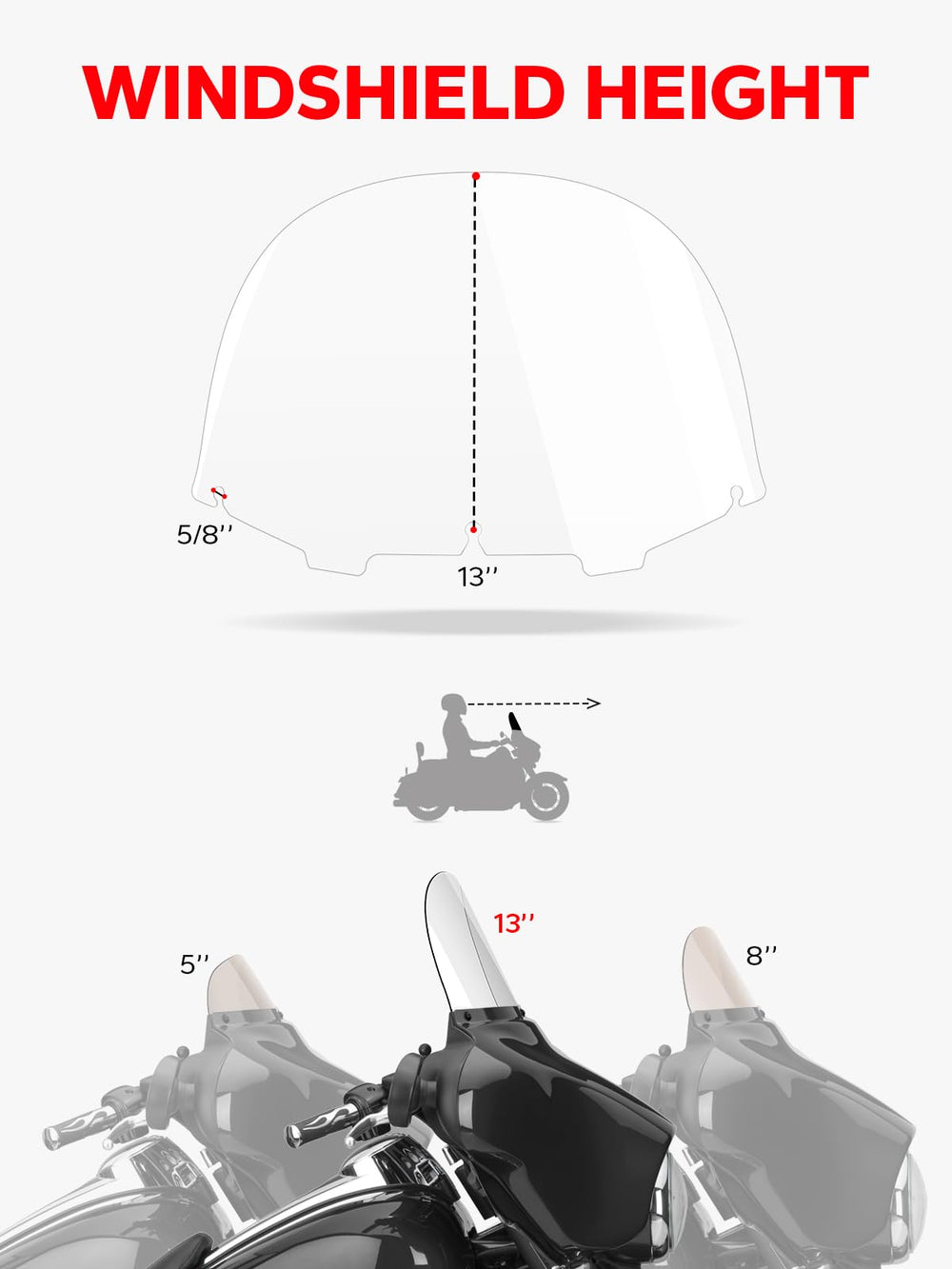 Amazicha Harley windshield clarity supports better road awareness on long trips.