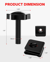 Amazicha includes four knobs, four S-nut clips, and 12-month support.