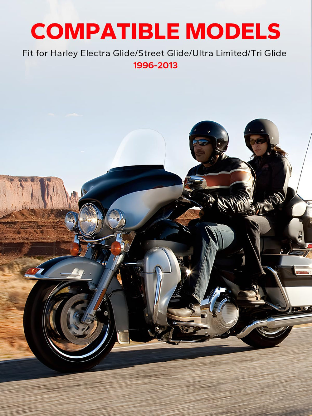 Amazicha PC-material windscreen 13-inch round fits Harley round fairing.