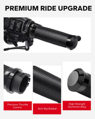 Amazicha rolled anti-slip grooves provide confident grip texture for riding.