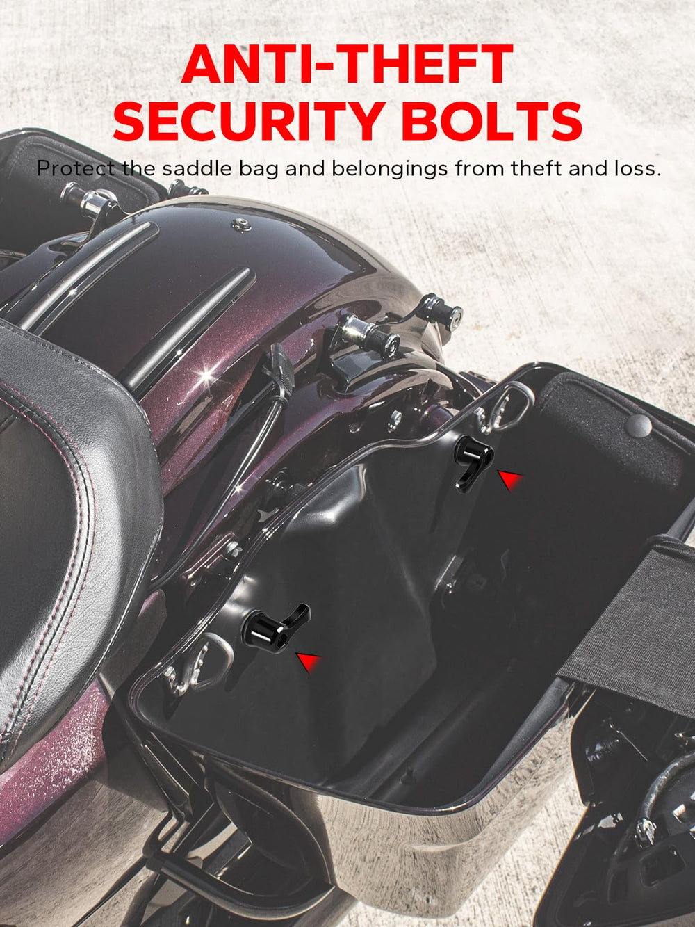 Amazicha saddlebag lever locks hardware for Harley-Davidson protects belongings.