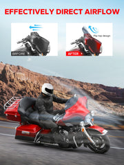 Amazicha Smoke Tint 6-inch windshield side view reduces wind noise on highway cruising