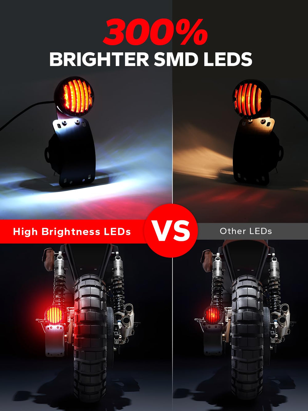 Amazicha tail light installed on Harley demonstrates secure mounting.