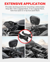Harley-Davidson touring-fitment illustration shows supported models.