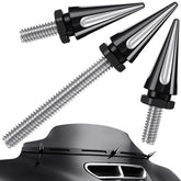 Amazicha windshield bolt attachment shows secure fit and streamlined styling for Harley touring models