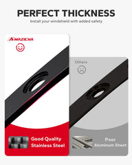 Amazicha slotted windshield trim detail showing color-through slots for customization.