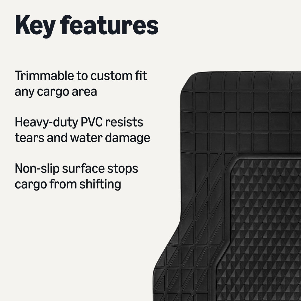 Amazon Basics cargo liner trim to fit your vehicle for a precise cargo area protection.