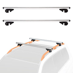 Amazon Basics cross-rail roof rack 56-inch installation on raised rails for extra cargo space