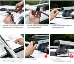 Anti-theft lock with rubber-coated clamps on Amazon Basics roof rack
