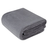 Amazon Basics microfiber car drying towel absorbs water from car exterior for streak-free results.