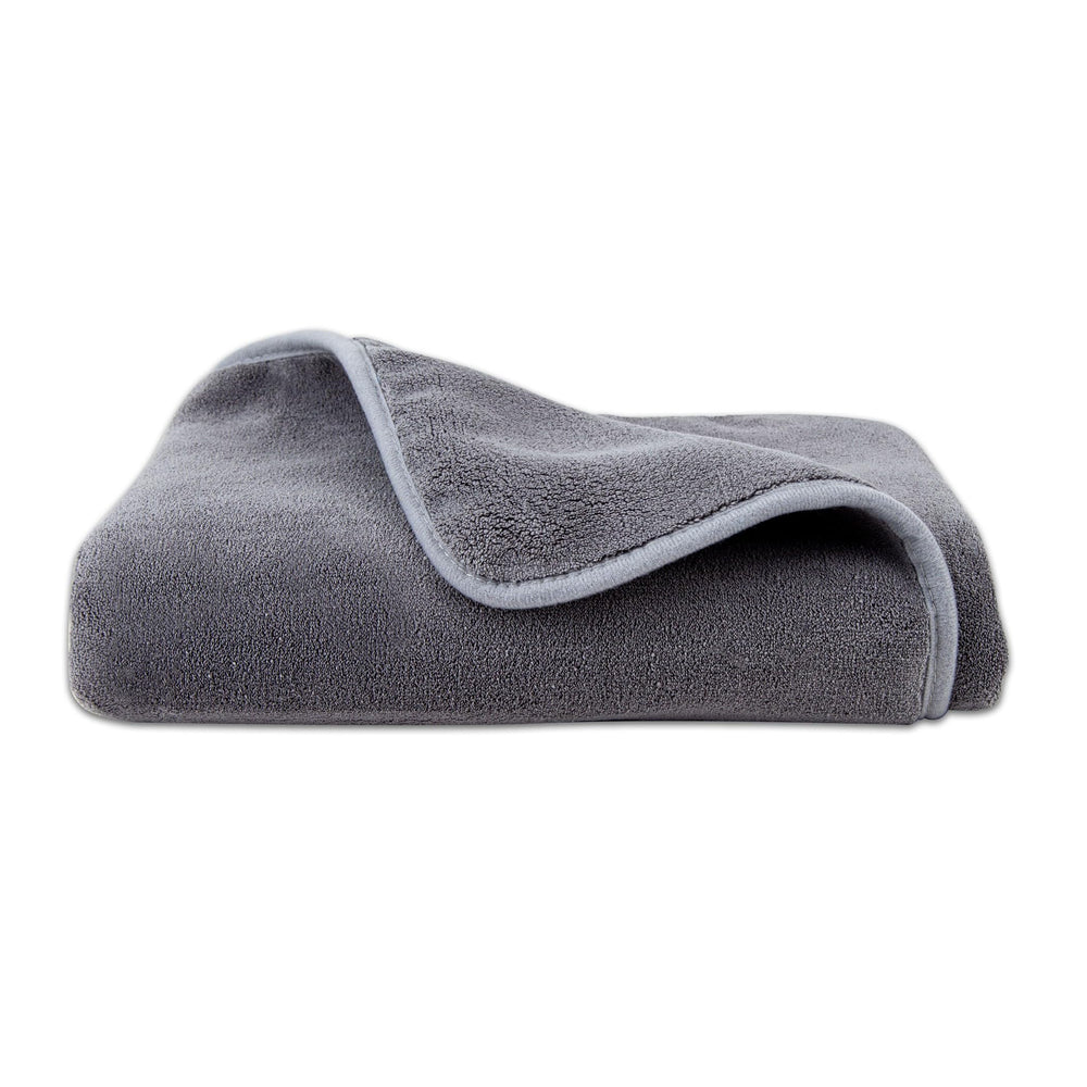 Amazon Basics microfiber car drying towel non-abrasive plush texture protects surfaces.