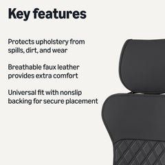 Amazon Basics rear seat protectors in breathable faux leather for family trips