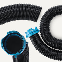 Amazon Basics RV sewer hose kit packaging includes all components.