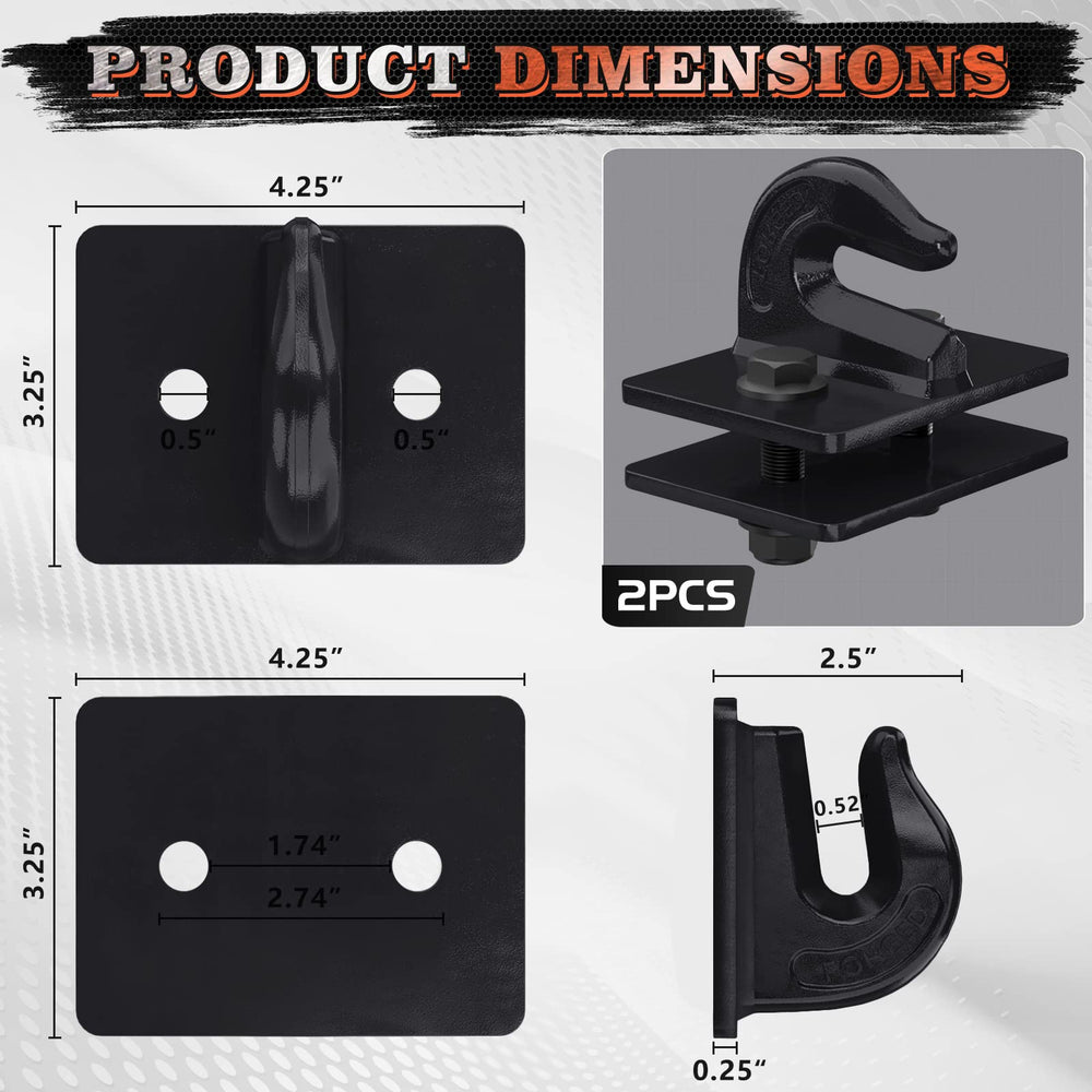AMBULL bolt-on backer plate adds strength during towing and lifting.