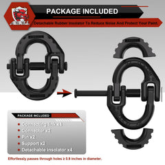AMBULL rubber isolators pair reducing wear and towing noise.